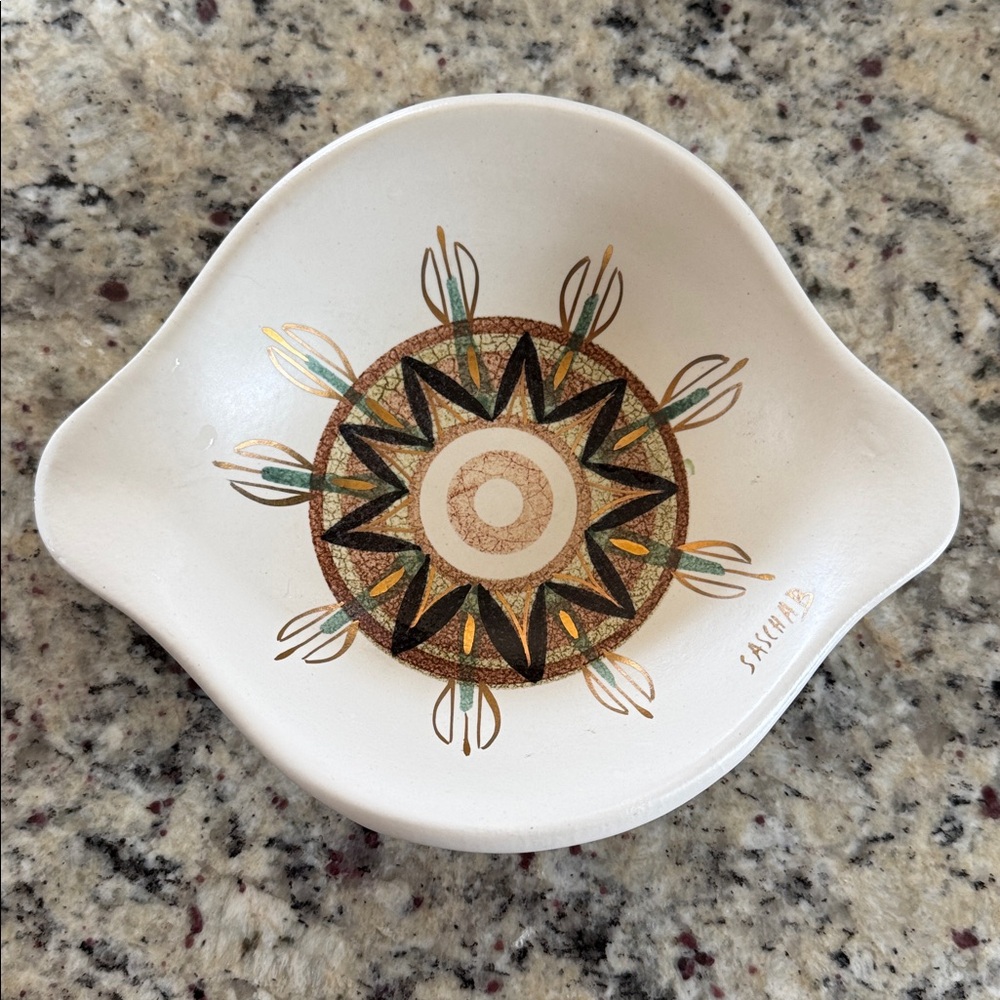 Sascha Brastoff Decorative Dish with Starburst Design